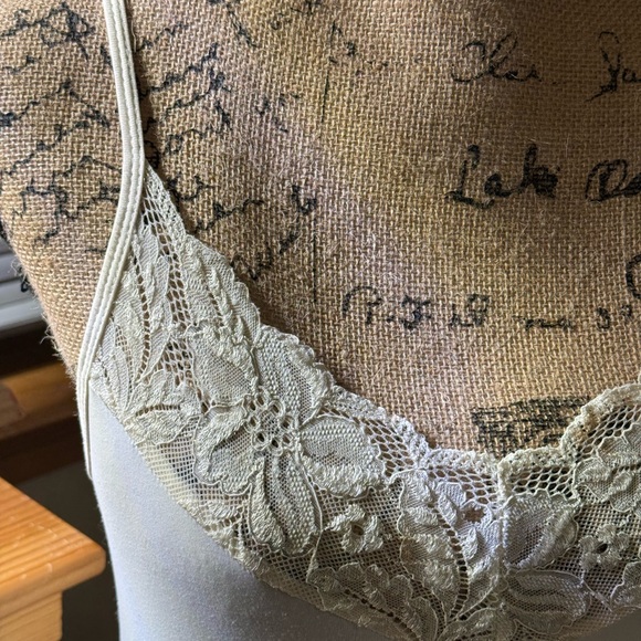 WHBM cream colored, lace lined nighty. Adjustable spaghetti straps. Size Small. - Picture 3 of 16